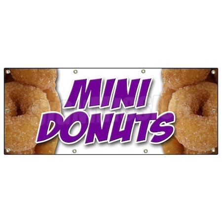Signmission MINI DONUTS BANNER SIGN donut fried sugar chocolate doughnut B-96 Mini Donuts